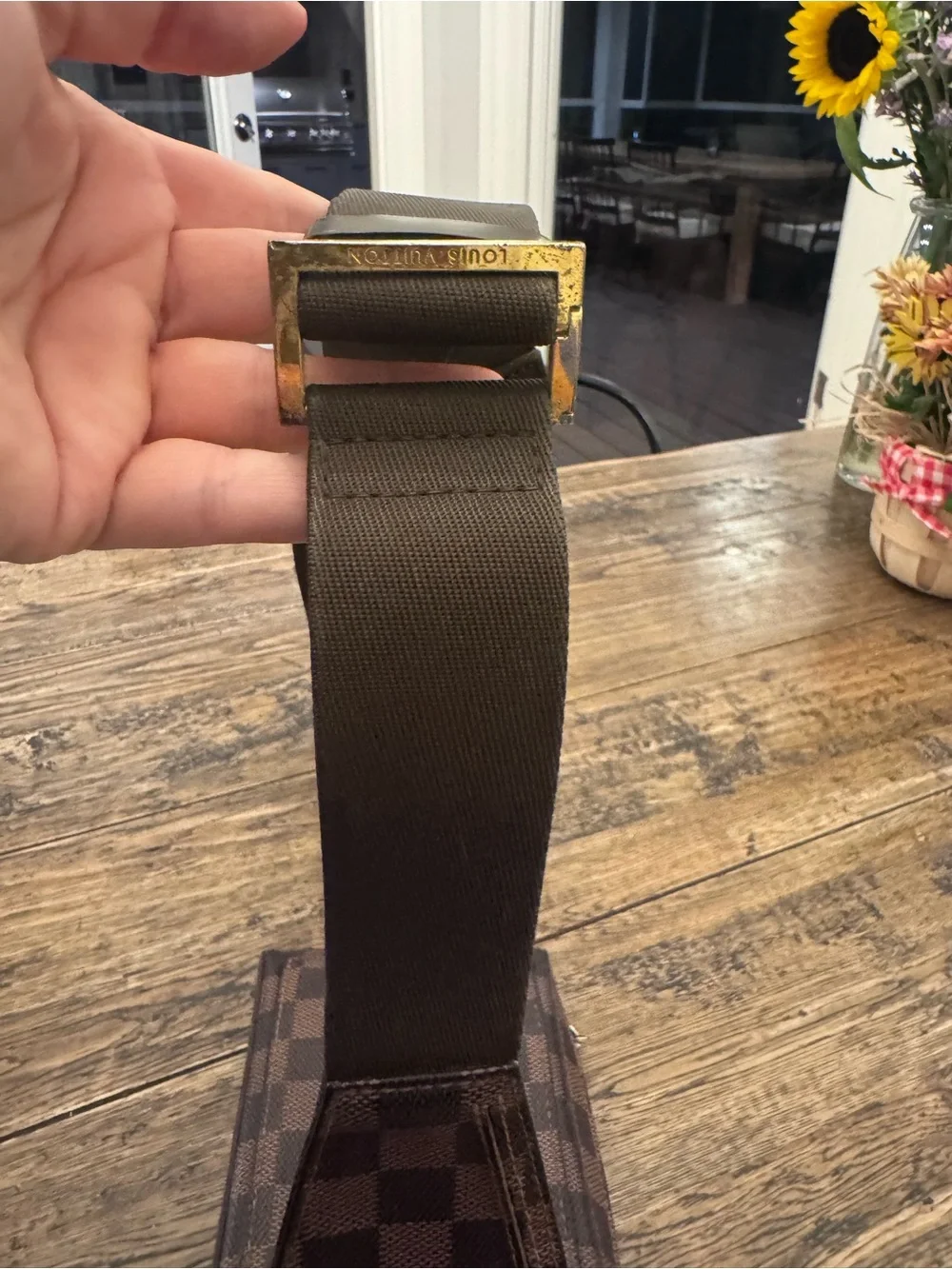 Authentic Louis Vuitton Geronimos Damier Ebene Belt Bag